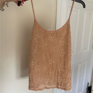 Sequin Camisole Top with Spaghetti Straps